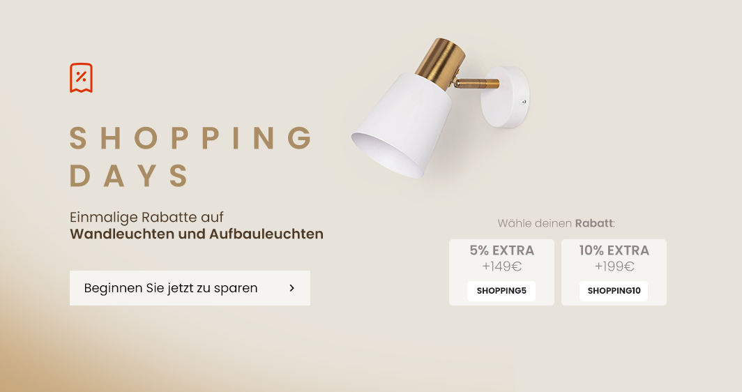 Wandleuchten und Lampen shopping days