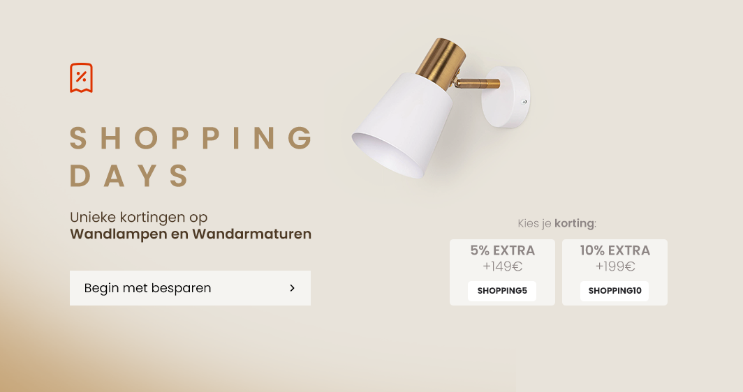 Wandkandelaars en lampen shopping days