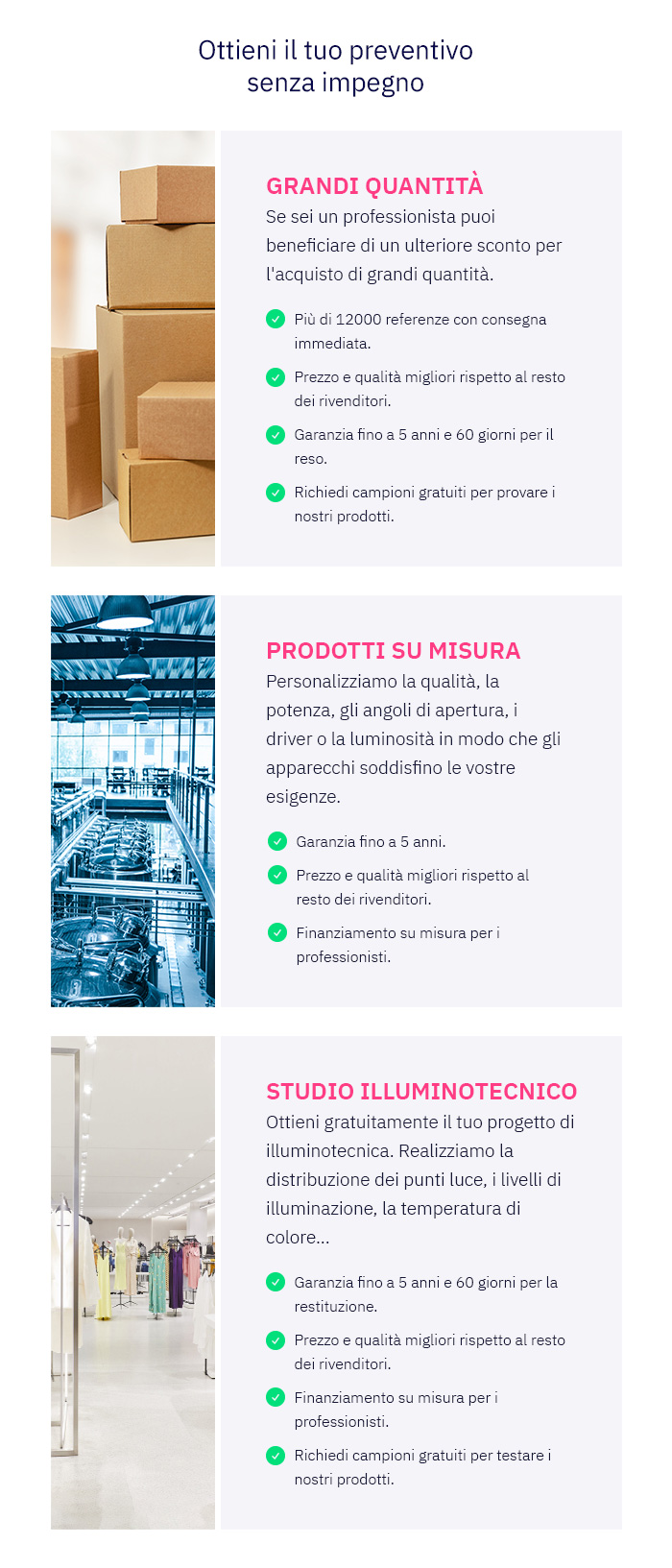 Ottieni il tuo preventivo senza impegno