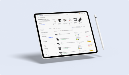Tablet-Bild beim Blättern in der Produktliste