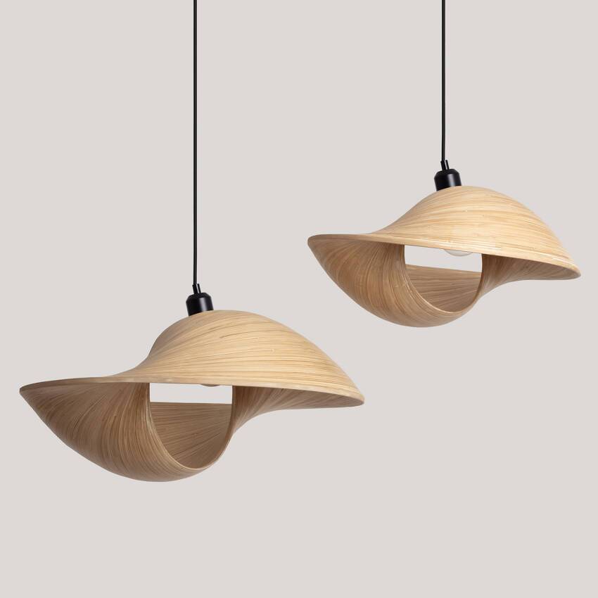 Lampada a Sospensione in Bambù Shuka Acacia ILUZZIA