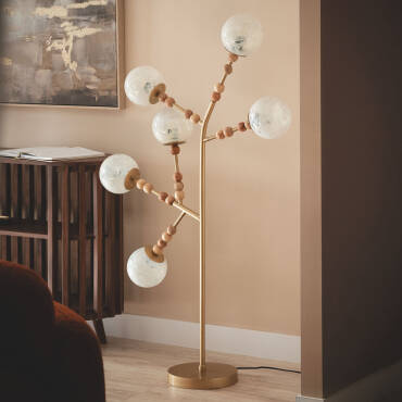 Lampada da Terra Metallo Vetro Routi ILUZZIA