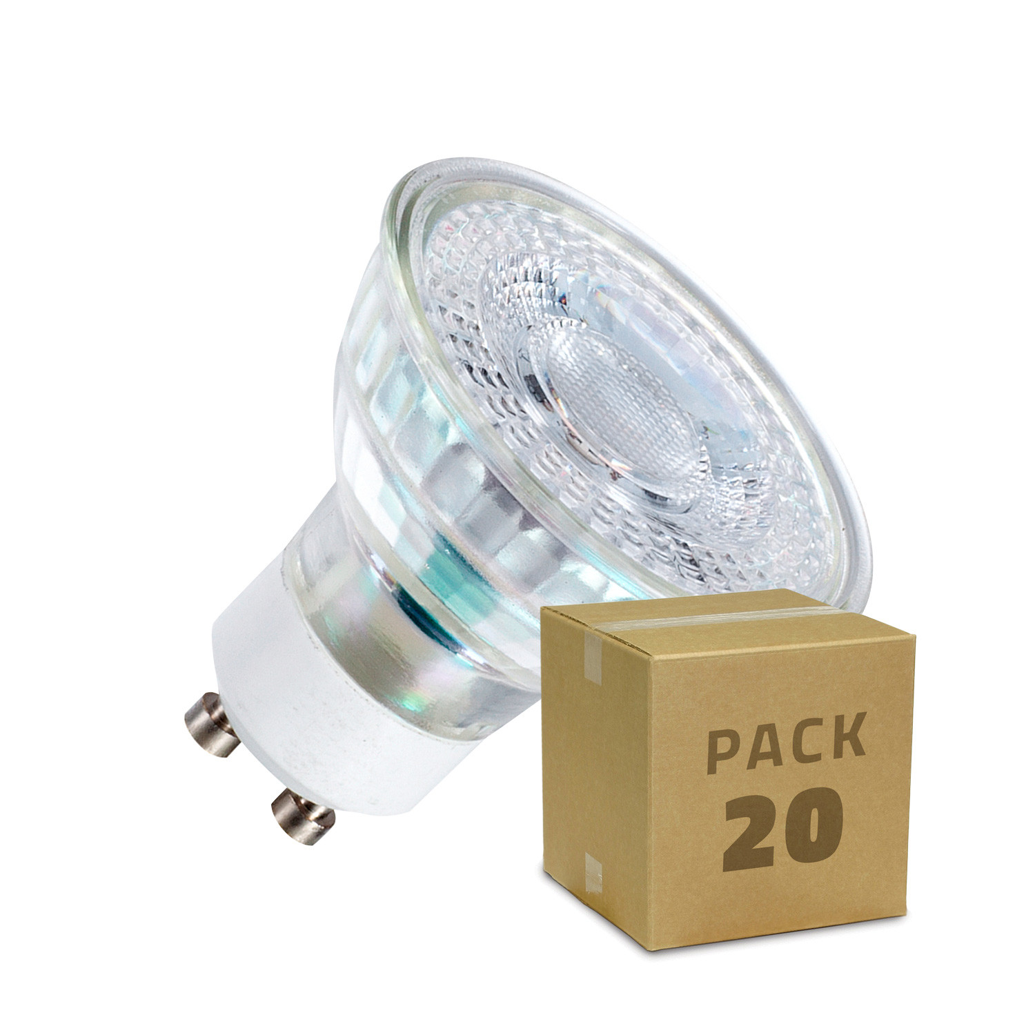 Pack Lampadina LED GU10 SMD Vetro 7W 20 Un. Pack LED GU10 SMD