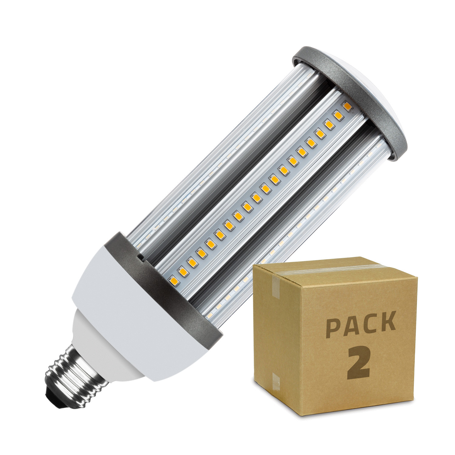 PACK Lampada LED Illuminazione Stradale Corn E27 30W 2 Un