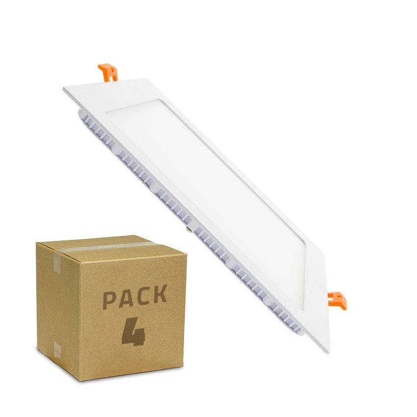Pack 4 Downlight LED 18W SuperSlim Quadrata PACK LED