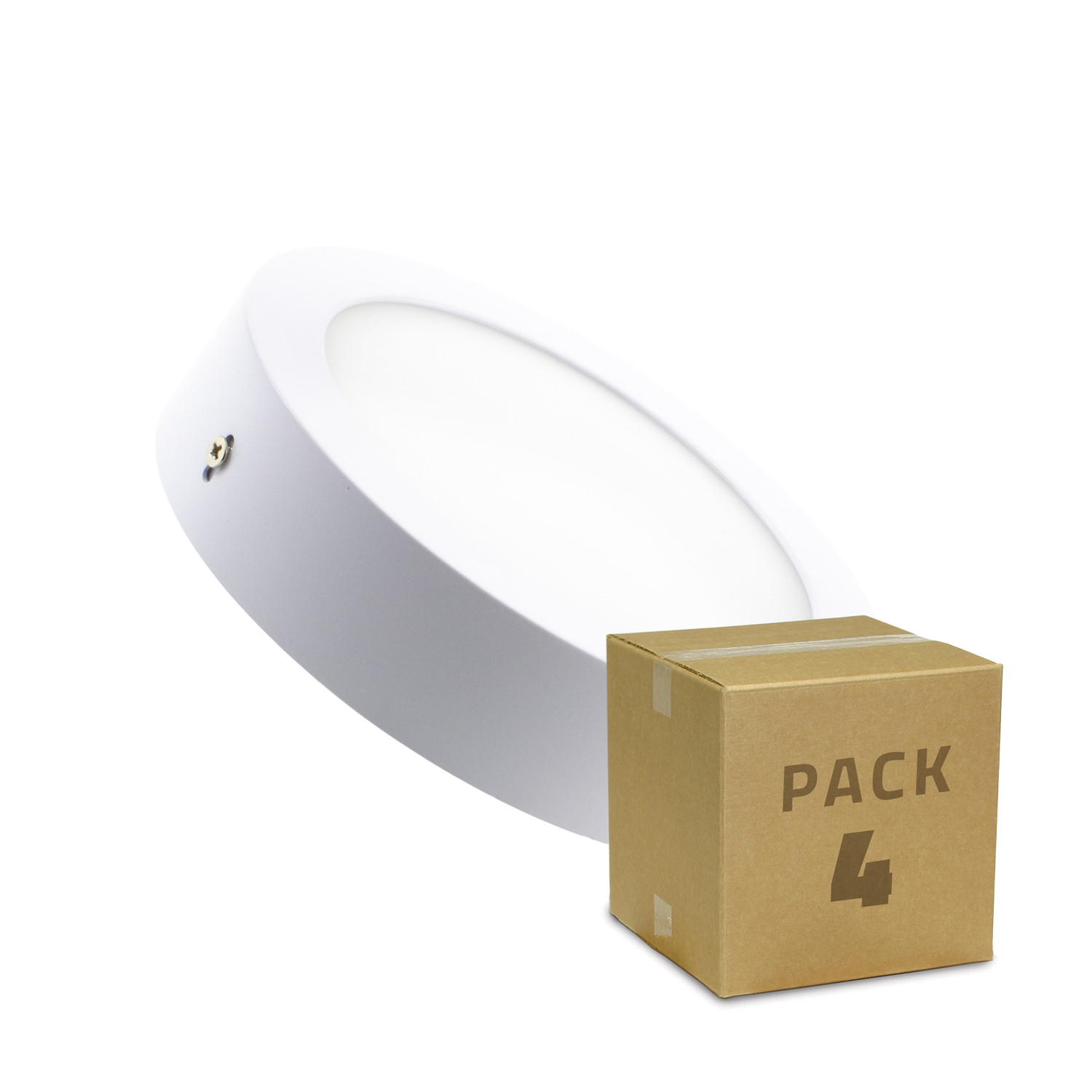 PACK Plafoniera LED Rotonda 12W 4 Un PACK LED