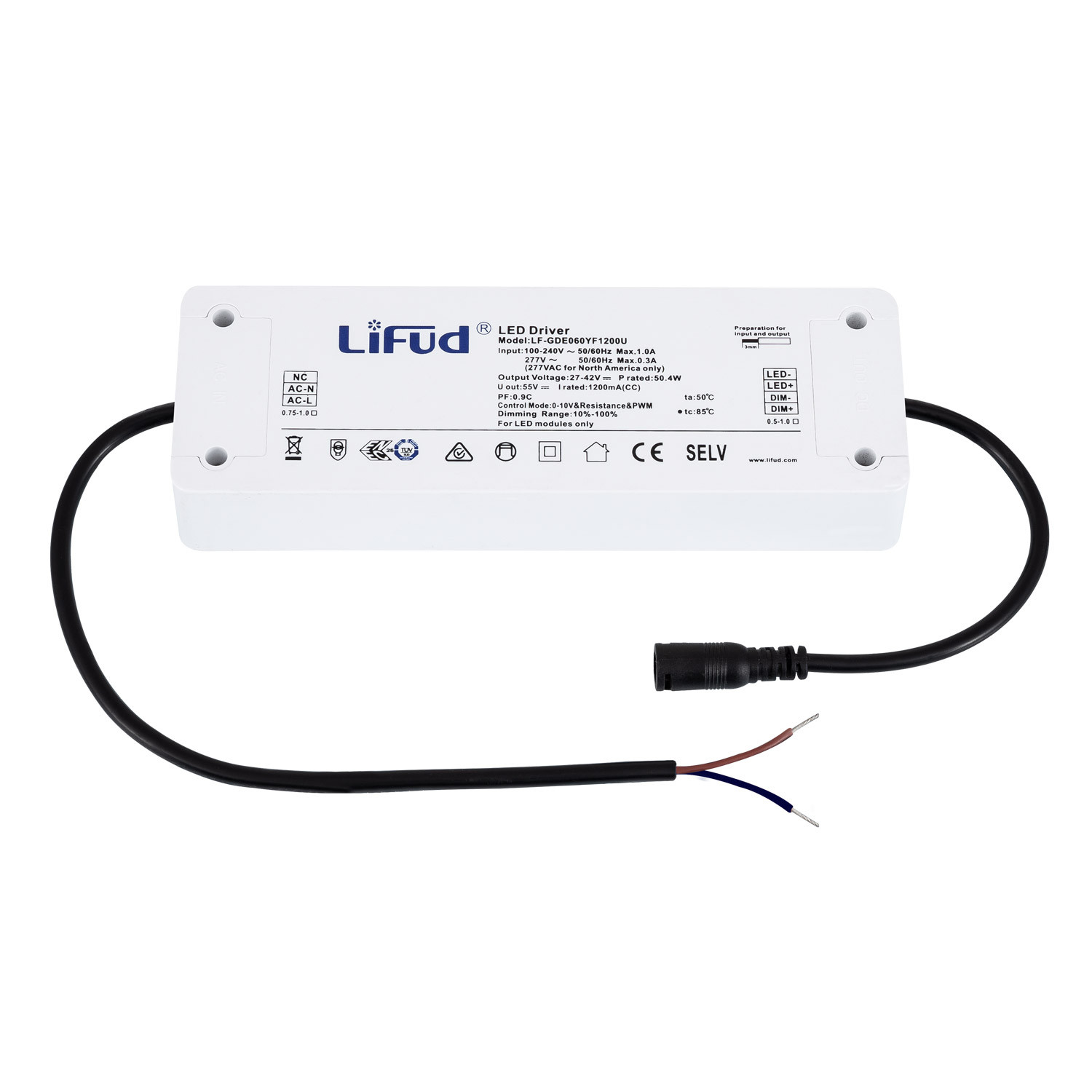 Driver LIFUD Regolabile 1-10V 100-240V No Flicker Output 27-42V