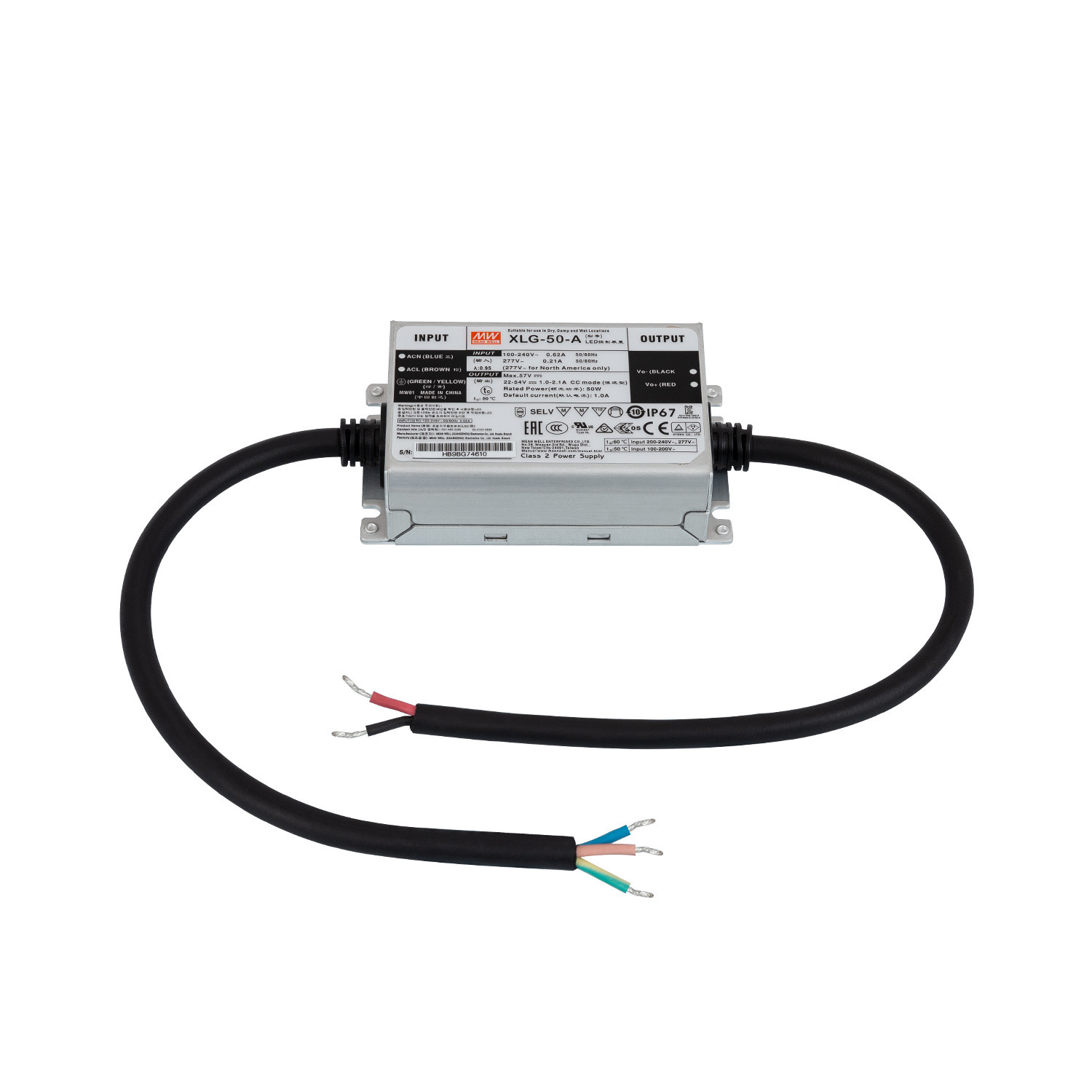 Driver IP67 100-240V Output 22-54V 620mA 50W XLG-50-A