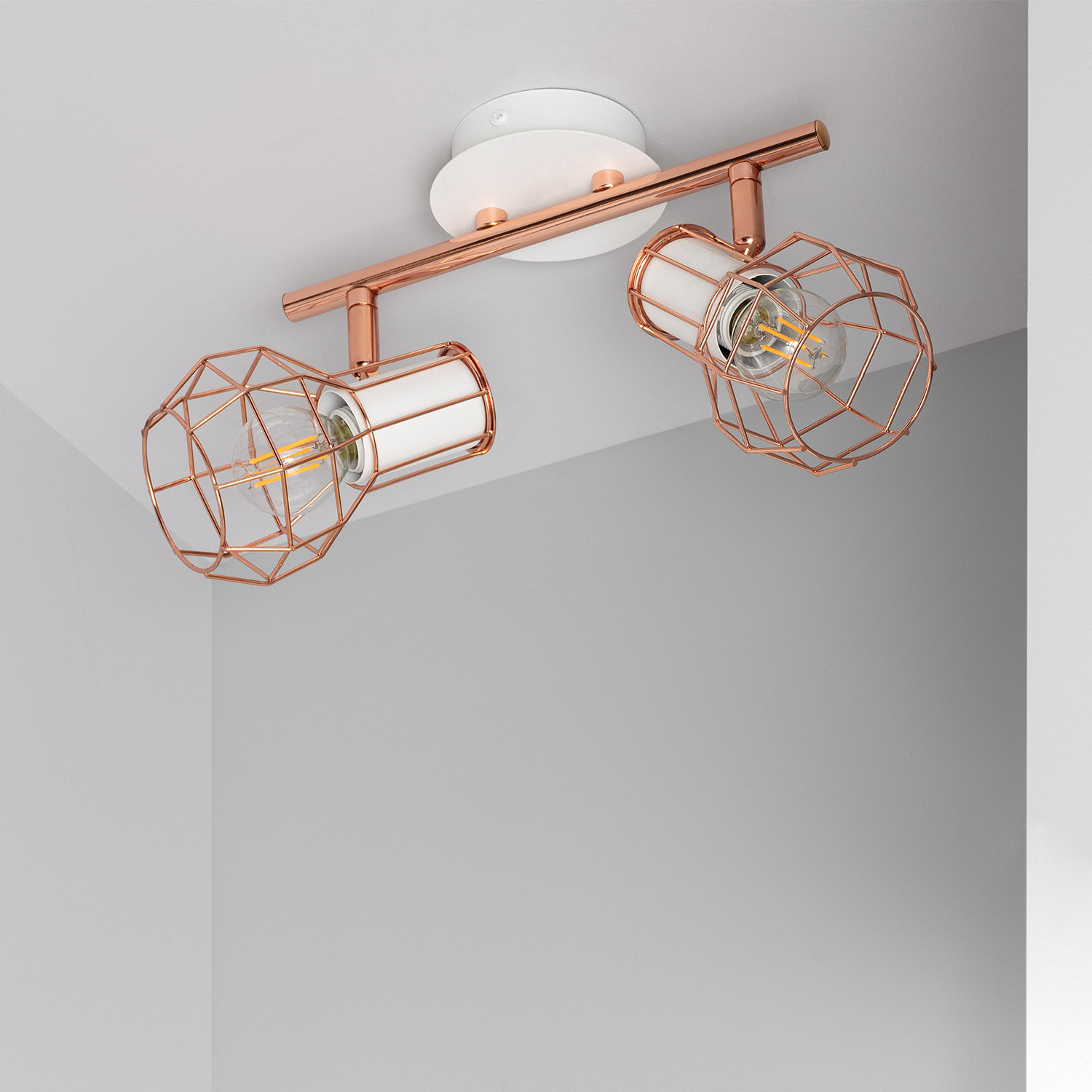 Lampadario Orientabile Lada 2 faretti Bianco Lada 2