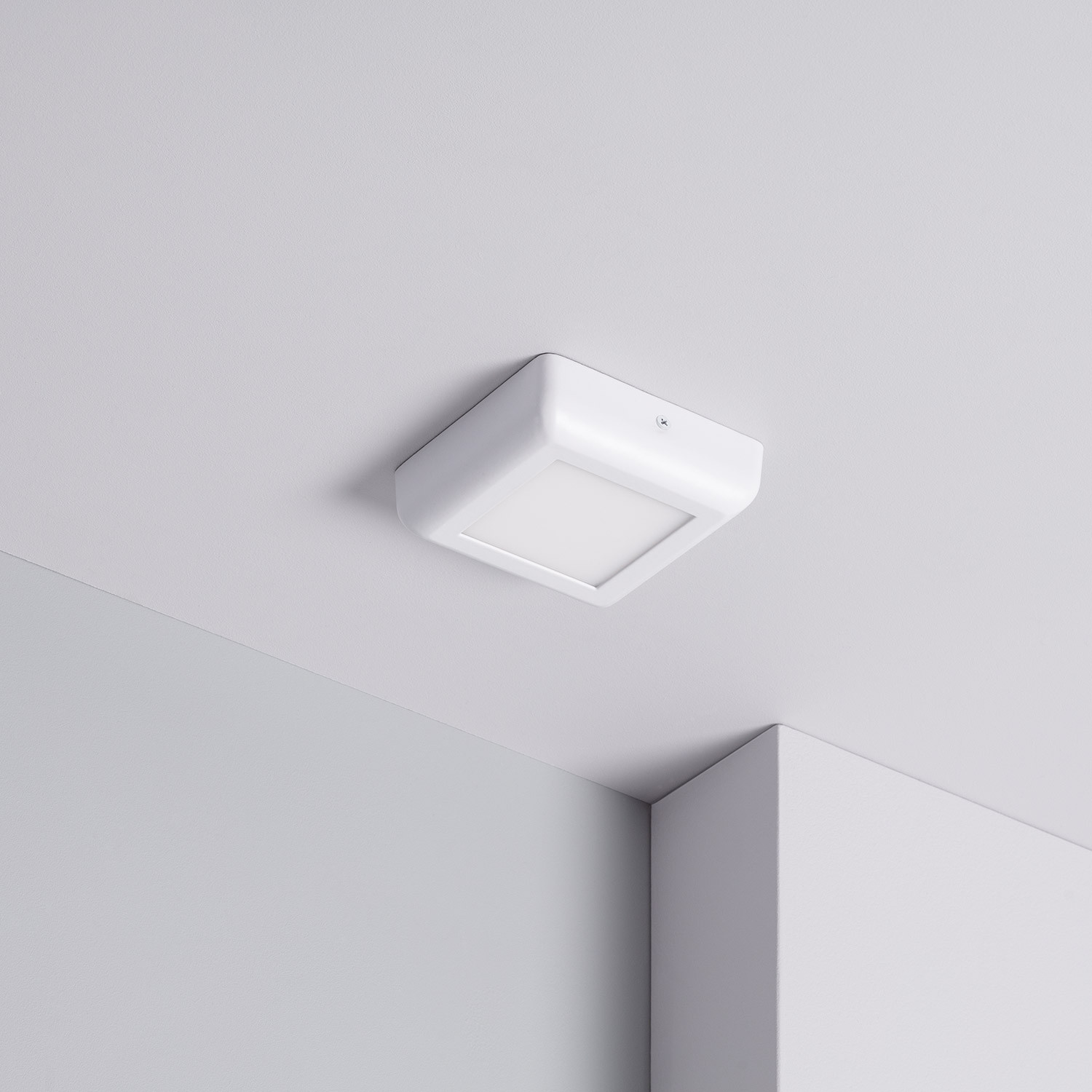 Plafoniera LED 6W Quadrata in Metallo 122x122 mm Design bianco