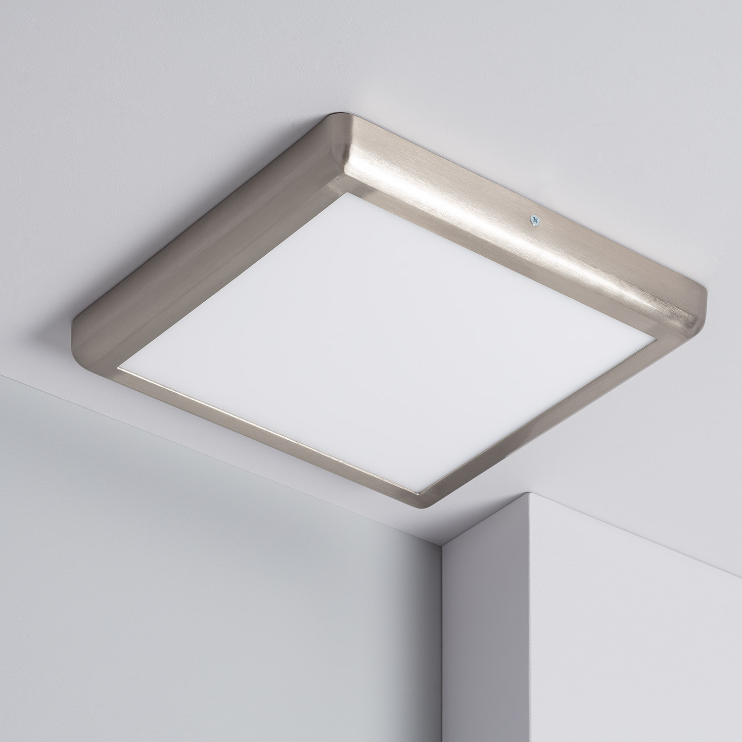 Plafoniera LED Quadrata Design 24W 300x300 mm argento