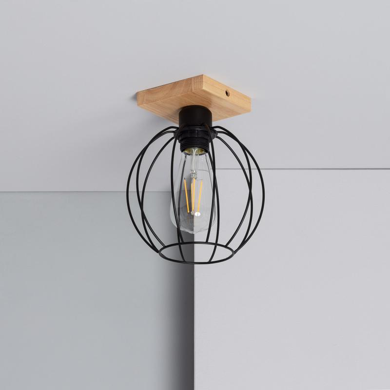 Lampada da Soffitto Legno e Metallo Topka