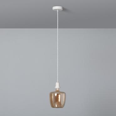 Fotografia del prodotto: Lampada a Sospensione con Cavo Tessile Intrecciato Bianco
