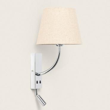 Wandlamp met Leeslamp 2.5W Metaal Silver-Teylo Conne S