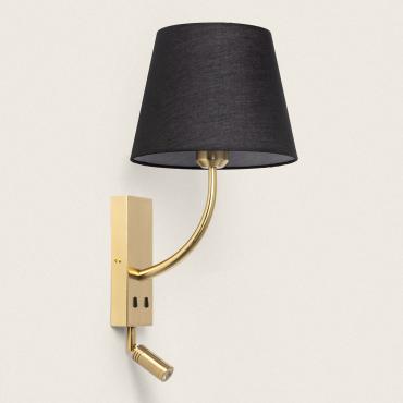 Wandlamp met Leeslamp 2.5W Metaal Gold-Teylo Conne M