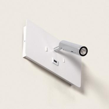 Wandlamp LED 8W Metaal met USB-poort Rossey Wit