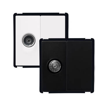 Contactdoos TV + Blinde Deksel Modern Zwart