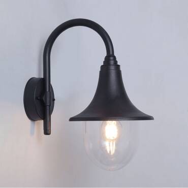 Wandlamp Outdoor Crook Zwart Zwart