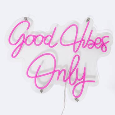 Neon LED Bord Good Vibes Only Meerkleurig