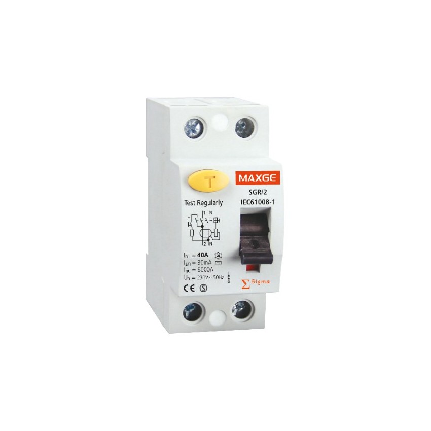 Installatieautomaat Residentieel Super Geïsoleerd 2P 30mA 25-63A 6kA Klasse A MAXGE  