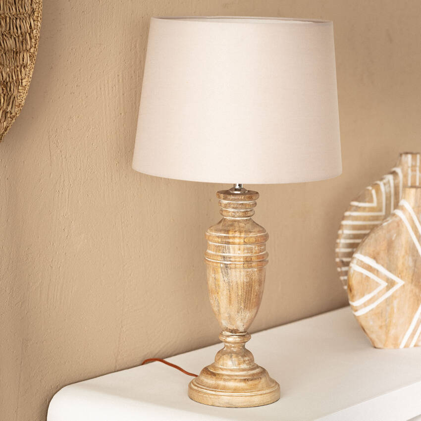 Tafellamp van Hout Hausa ILUZZIA 