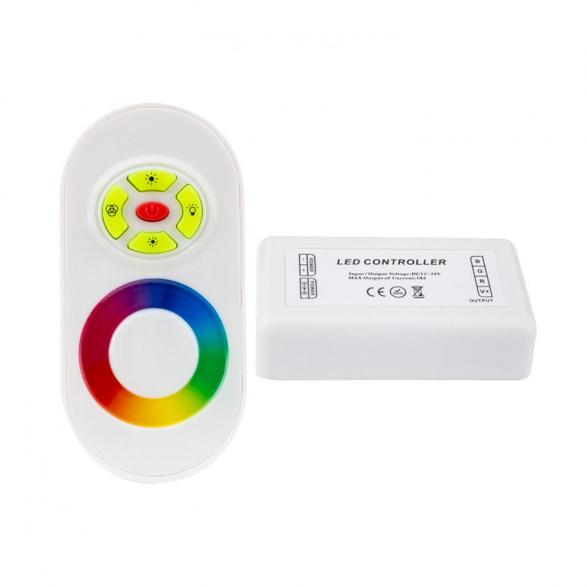 Touch Controller Dimmer 12/24V RGB LED Strip + RF afstandsbediening 