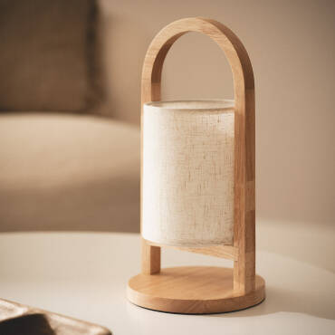 Tafellamp LED Draagbaar Hout met Oplaadbare USB Batterij Fragosa