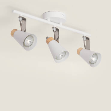 Productfotografie: Plafondlamp  Metaal en Hout Richtbaar 3 spots Mara