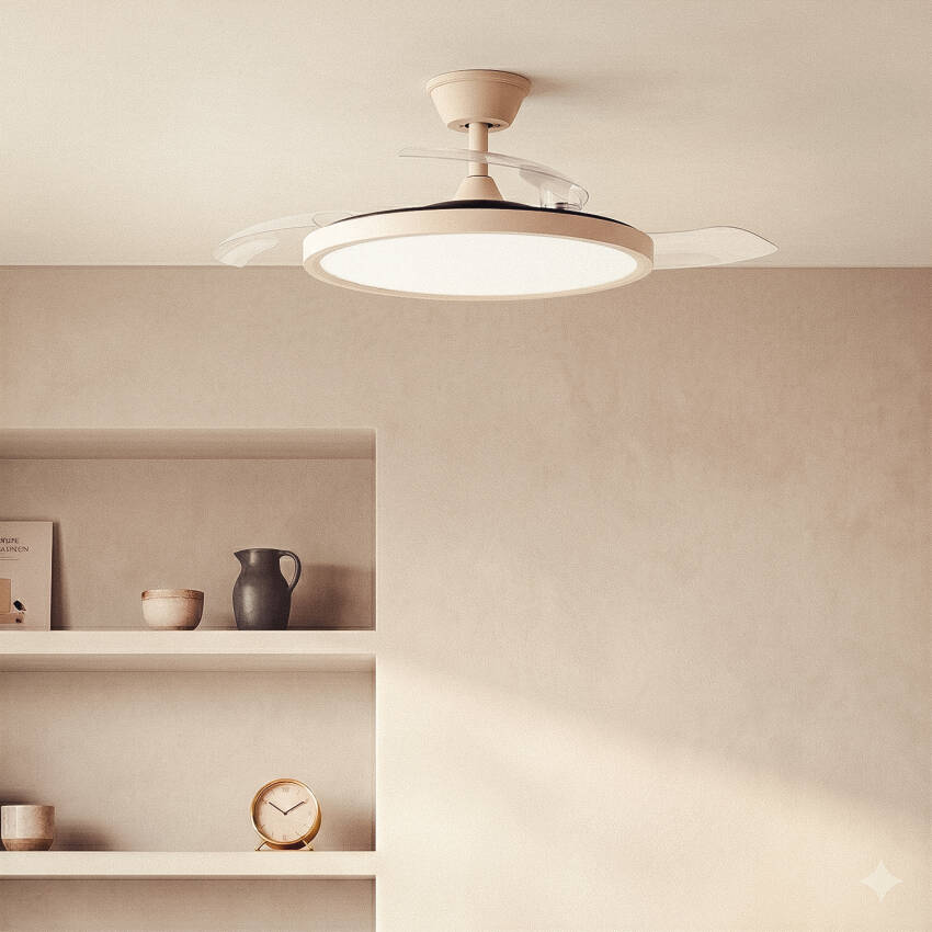 Plafondventilator met verlichting, stil, DC, inklapbare bladen, Kleon