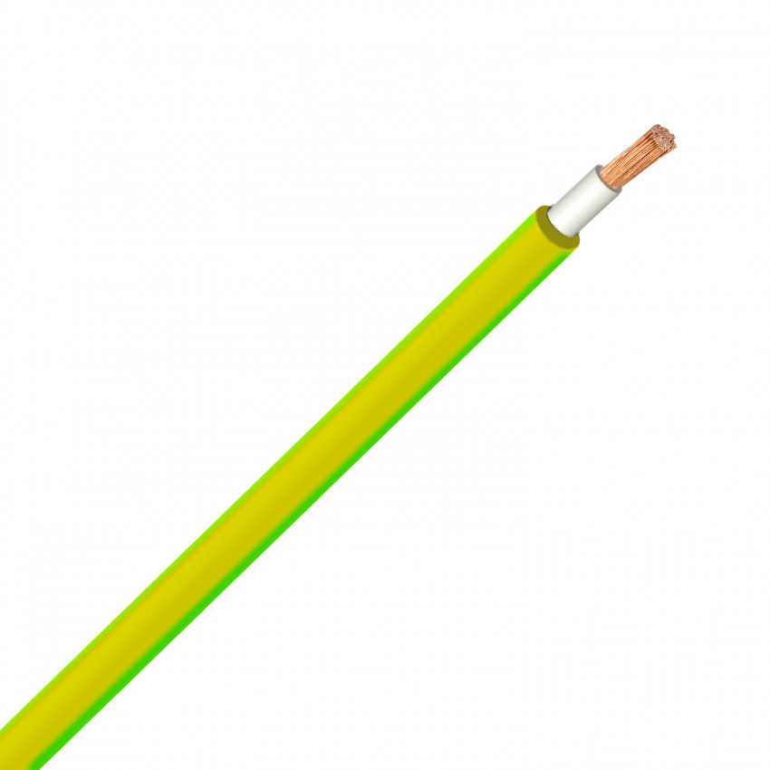 Geel/Groene H07 V-K Kabel (6mm2)
