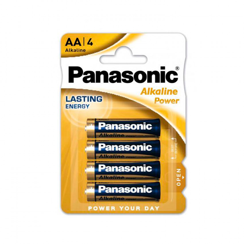 Blisterverpakking  4 Panasonic 1.5V Alkaline Batterijen Batterijen type AA/LR06 