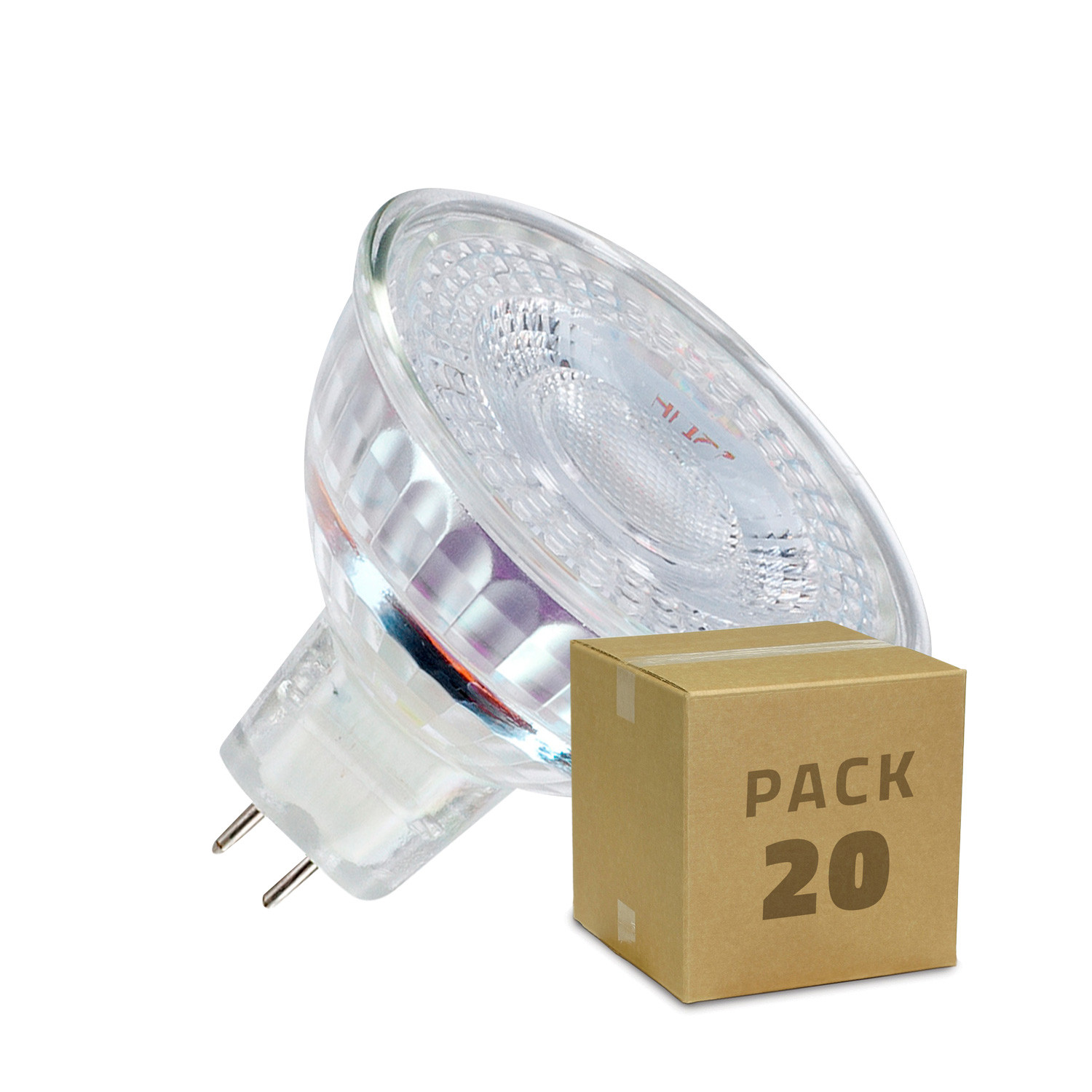 vereist Raak verstrikt eigenaar Pack 20St LED lampen GU5.3 MR16 12V SMD Glas 5W - Ledkia
