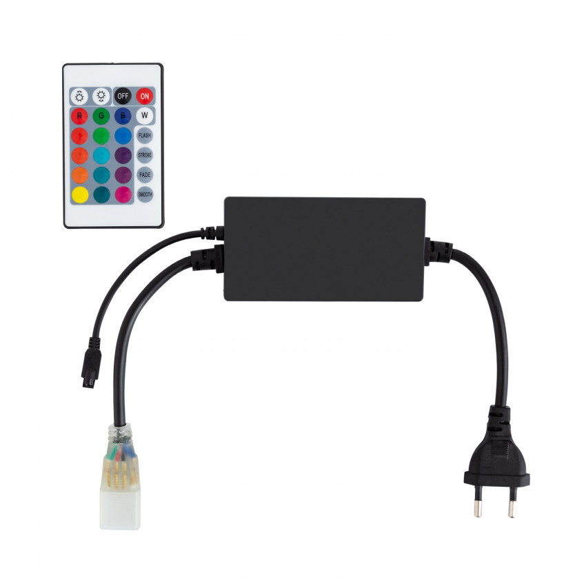 UltraPower Controller voor een 220V RGB LED Strip + IR Remote Control met 24 toetsen 