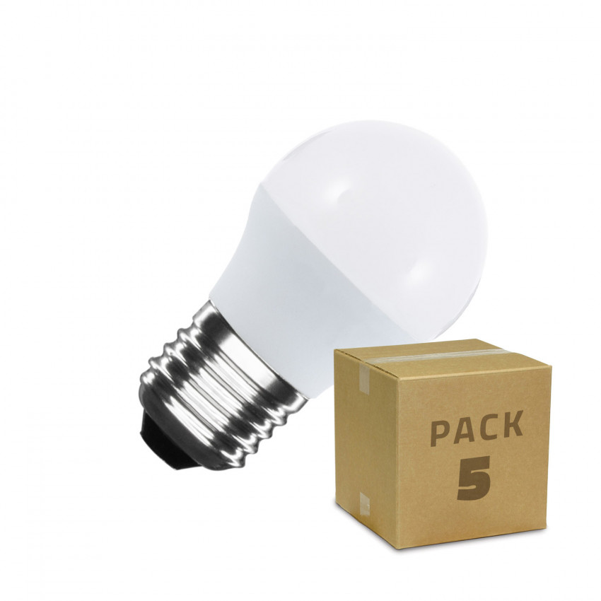 Pack 5st  LED Lampen E27 5W 400 lm G45