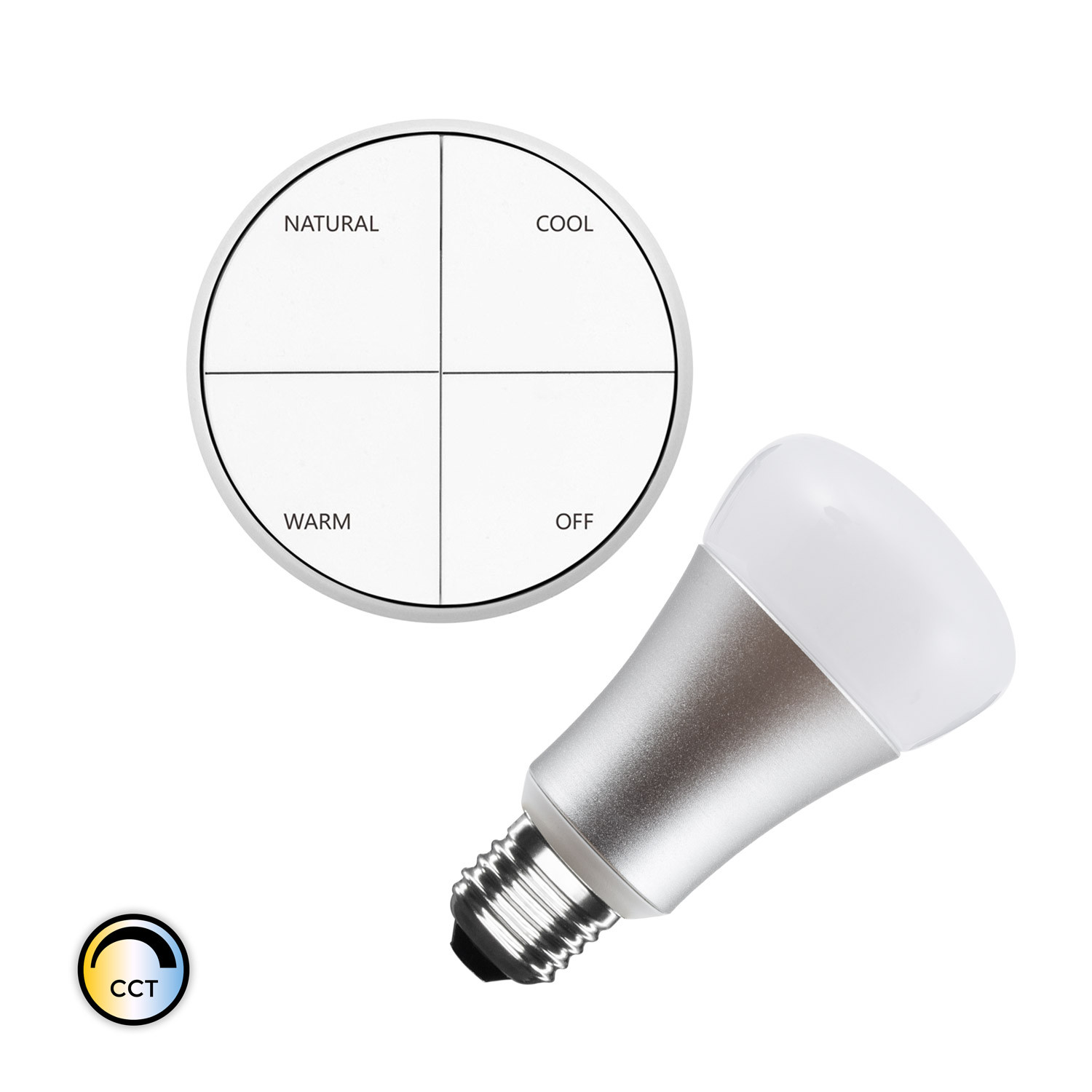 Verdorren Achternaam draadloos Set van draadloze schakelaar met CCT Selecteerbaar + 8W LED lamp - Ledkia