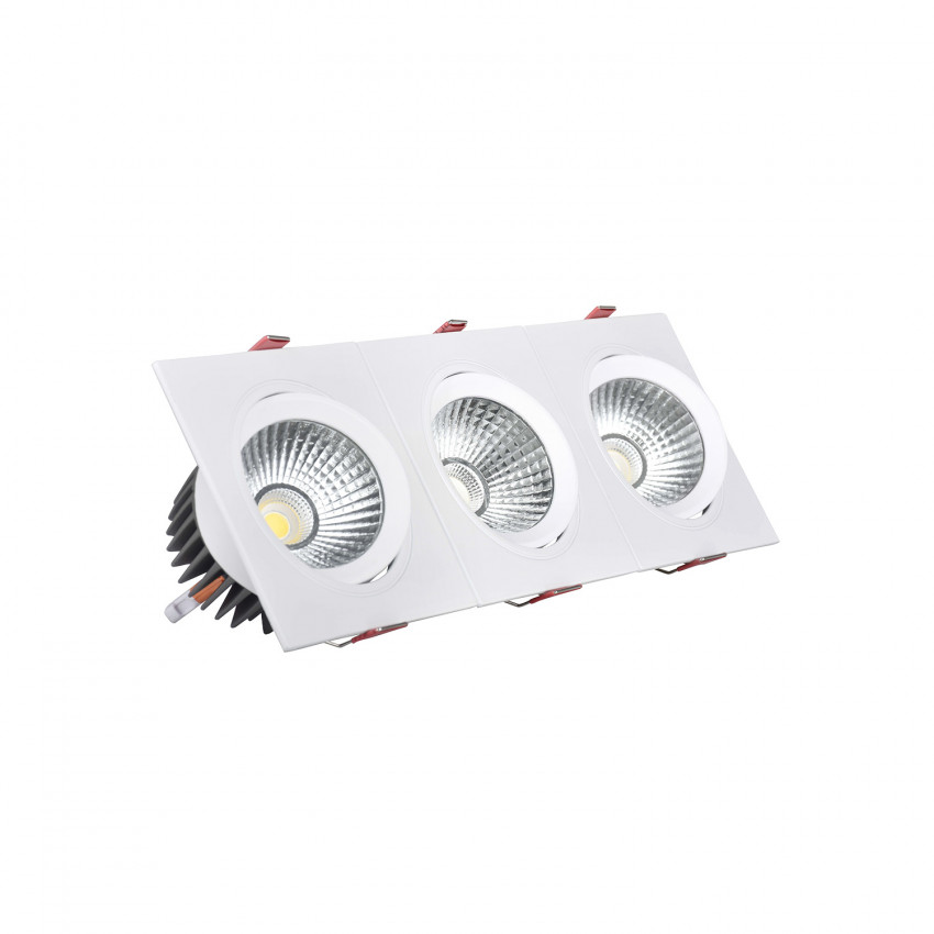 Downlight New Madison Triple Rechthoekig LED 15W Zaag maat 255x75 mm