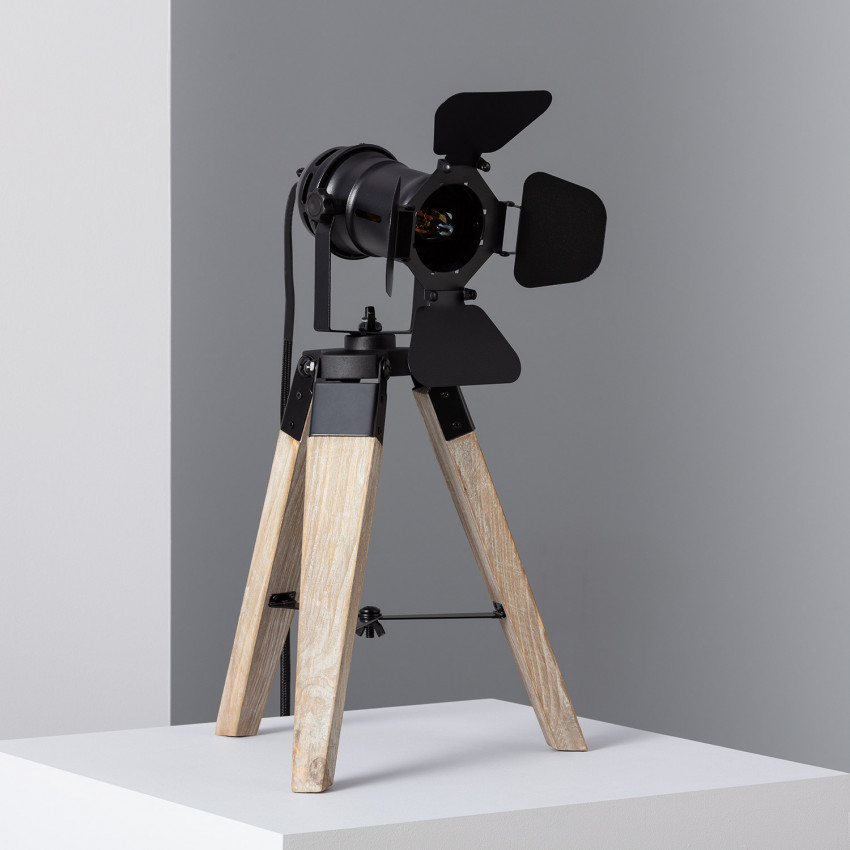 Tafellamp Hout en Metaal  Cinema Kurangna XS