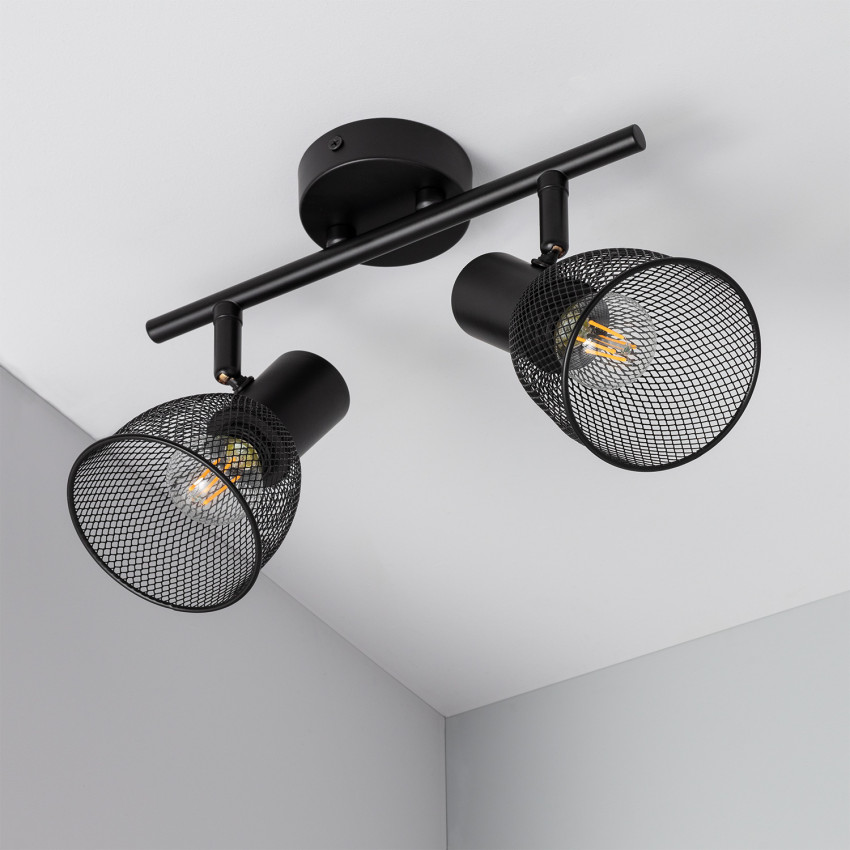Plafondlamp  Aluminium Grid richtbaar 2 Spots