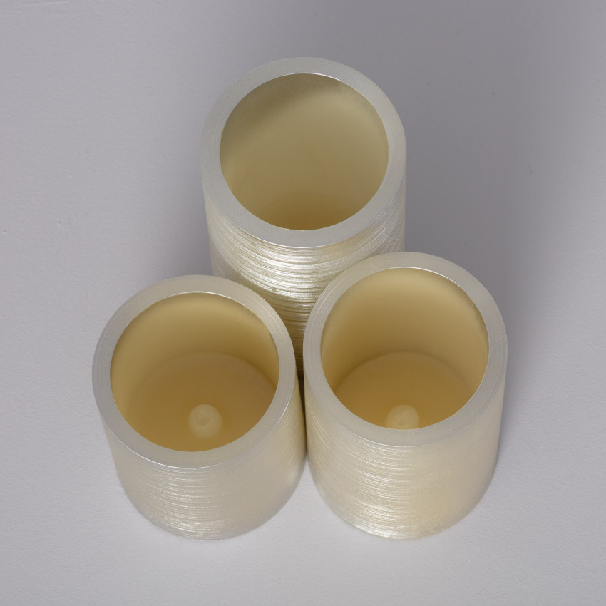 Pack de 3 Velas Color Plata Special Flame