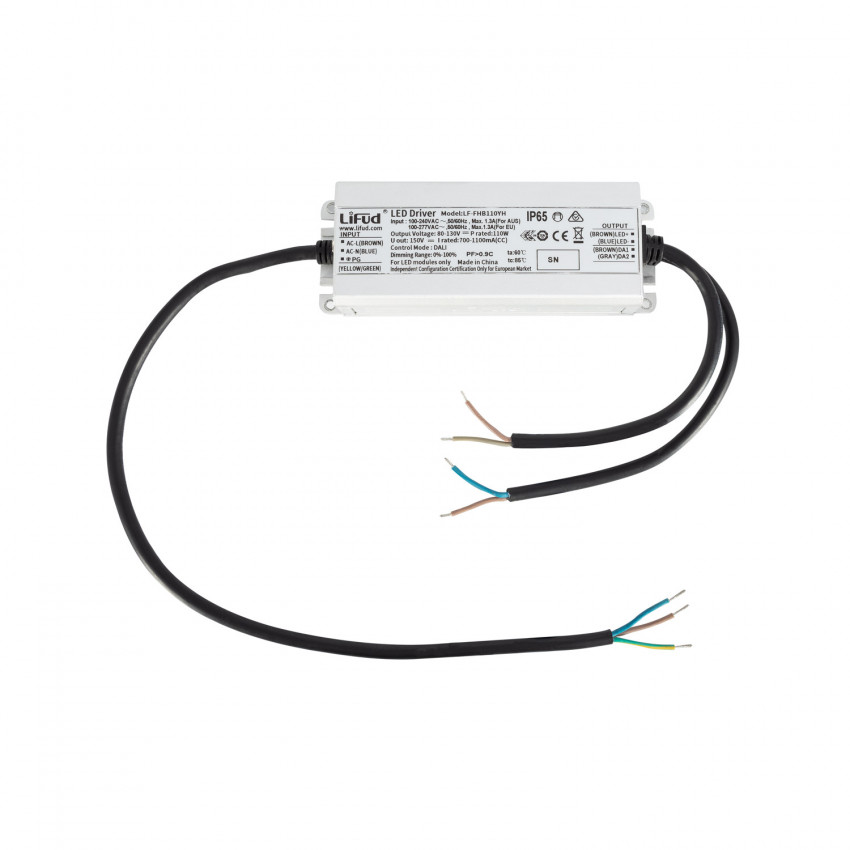 Driver LIFUD 100-240V Uitgang 80-130V 1100mA 110W IP65 LF-FHB110YH