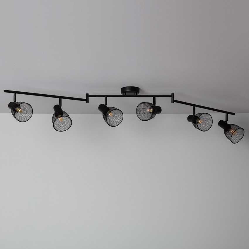 Plafondlamp  Aluminium Grid Richtbaar 6 Spots