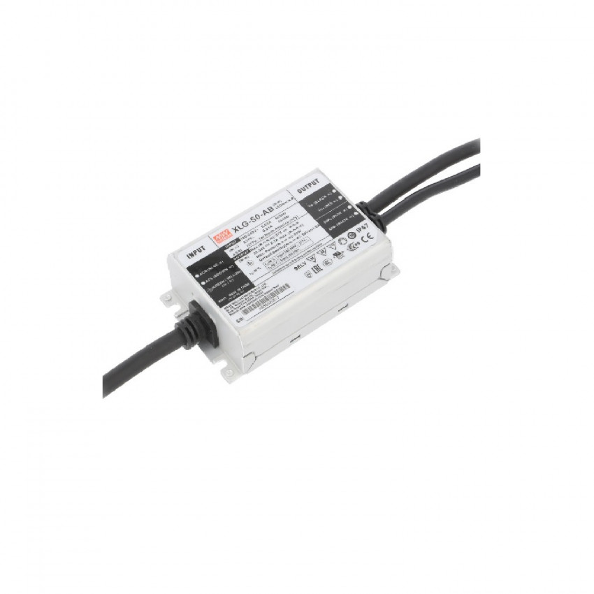 Mean Well Driver 1-10V IP67 100-240V Output 27-56V 1000-2100mA 50W XLG-50-H-AB