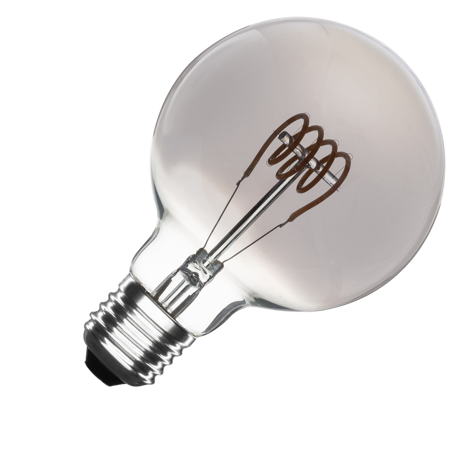 Verleden Napier schoner LED Lamp Filament E27 4W 130 lm G95 Dimbaar Spiraal smokey - Ledkia