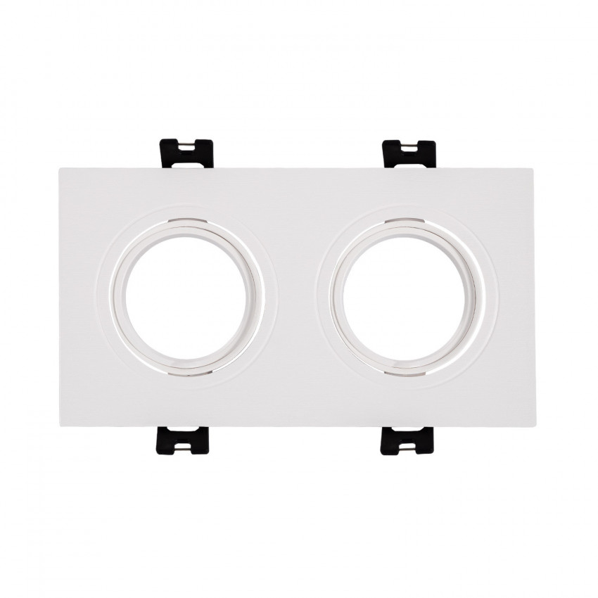 Aro Downlight Cuadrado Basculante PC para dos Bombillas LED GU10 / GU5.3