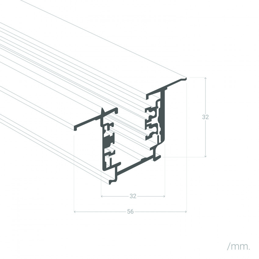 Carril Trifásico para Focos LED 1 Metro