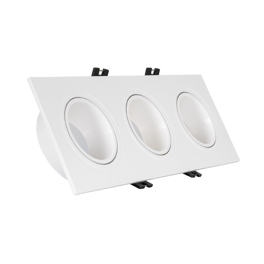 Downlight Vierkant kantelbaar GU10 6W Zaagmaat 75x235 mm PC