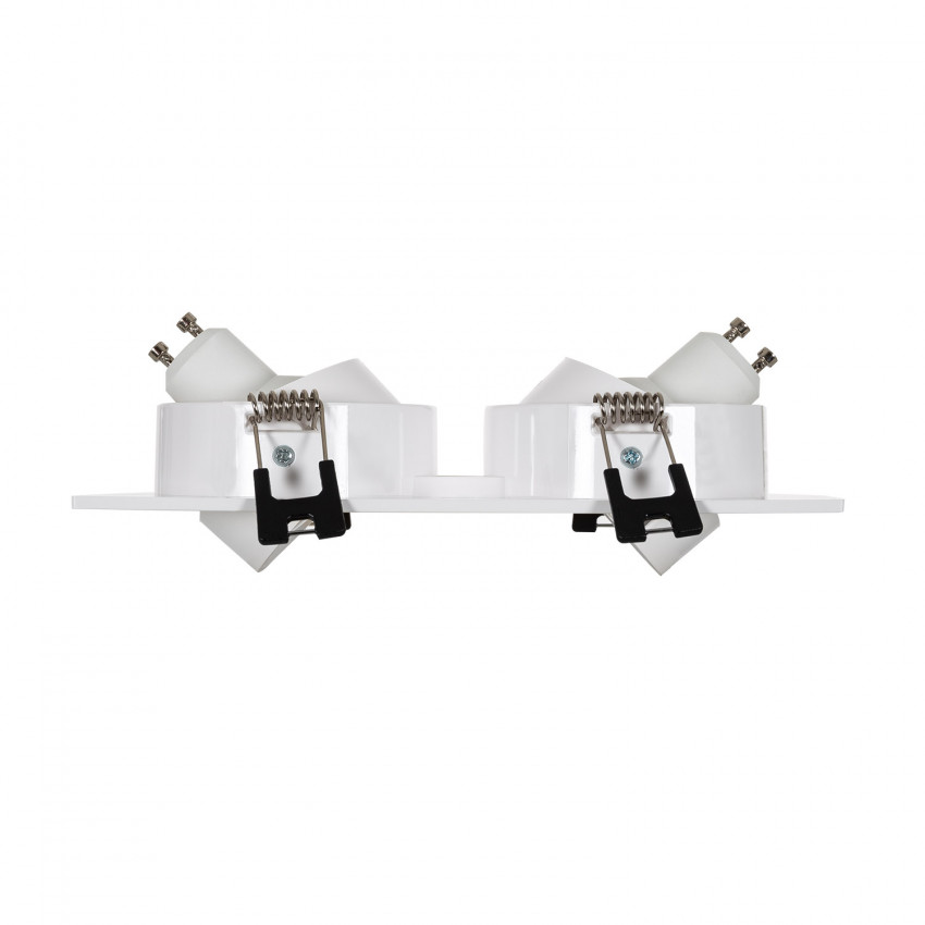 Aro Downlight Cuadrado Basculante PC para dos Bombillas LED GU10 / GU5.3