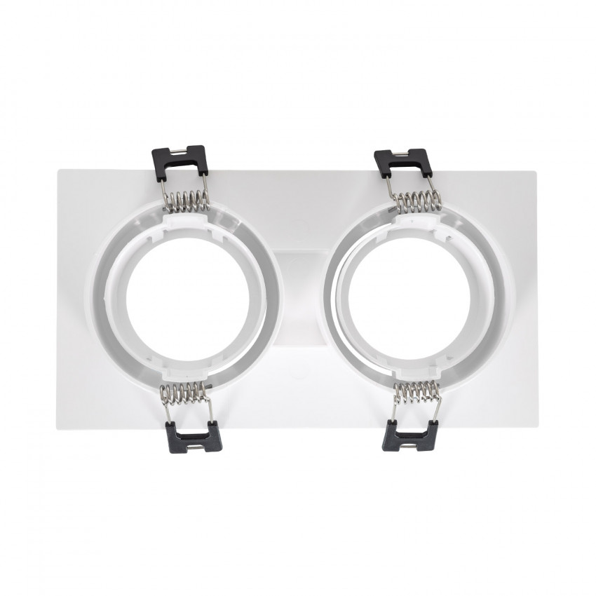 Aro Downlight Cuadrado Basculante PC para dos Bombillas LED GU10 / GU5.3