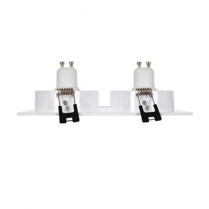Aro Downlight Cuadrado Basculante PC para dos Bombillas LED GU10 / GU5.3