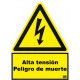 Señal Aluminio Alta Tensión Peligro de Muerte